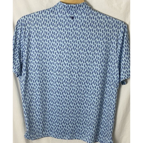 Burlebo Mens Golf Polo Shirt 2XL Blue Stretch Performance Activewear - Picture 4 of 7